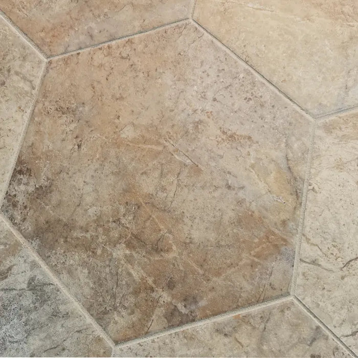 Mannington - Adura Apex - Luxxe 13.6 in. x 11.8 in. Hexagon Luxury Vinyl Tile - Caviar