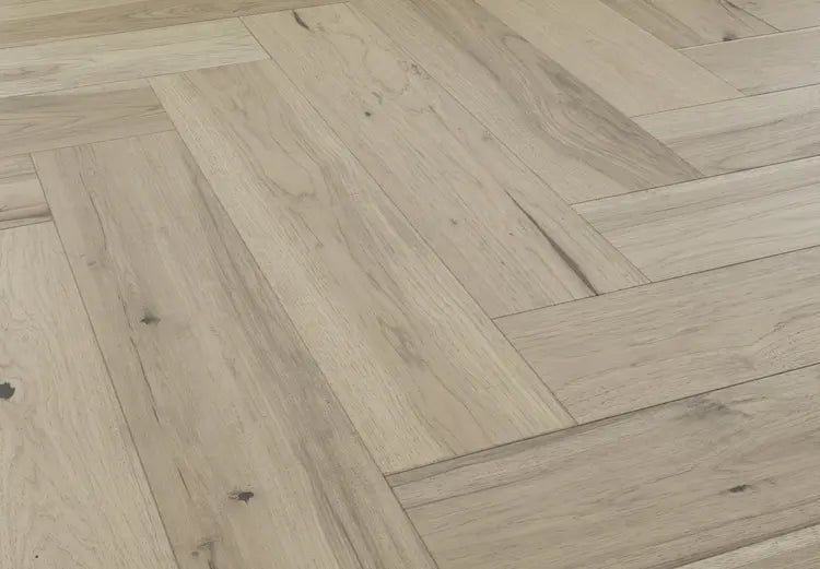 Mannington - Maison Collection - Provence Herringbone Engineered Hardwood - Blanc Close view
