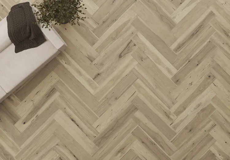 Mannington - Maison Collection - Provence Herringbone Engineered Hardwood - Blanc Installed