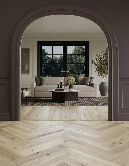 Mannington - Maison Collection - Provence Herringbone Engineered Hardwood - Blanc Room Scene