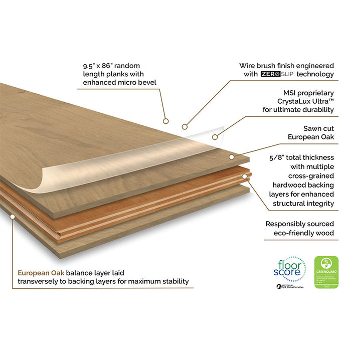 MSI - McCarran - 9.5 in. x 86 in. Engineered Hardwood - Bramlett