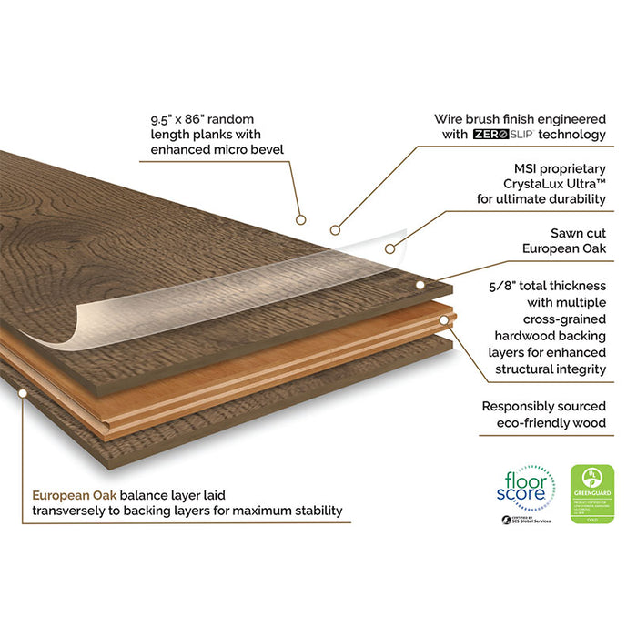 MSI - McCarran - 9.5 in. x 86 in. Engineered Hardwood - Thornburg