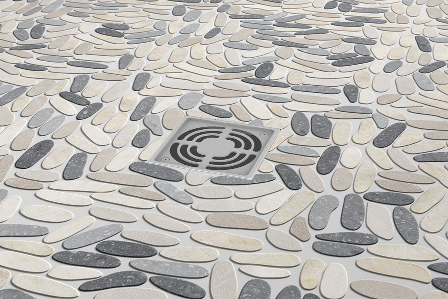 Emser Tile - Venetian Pebbles - 12" x 12" Stone Mosaic - 4 Color Installed
