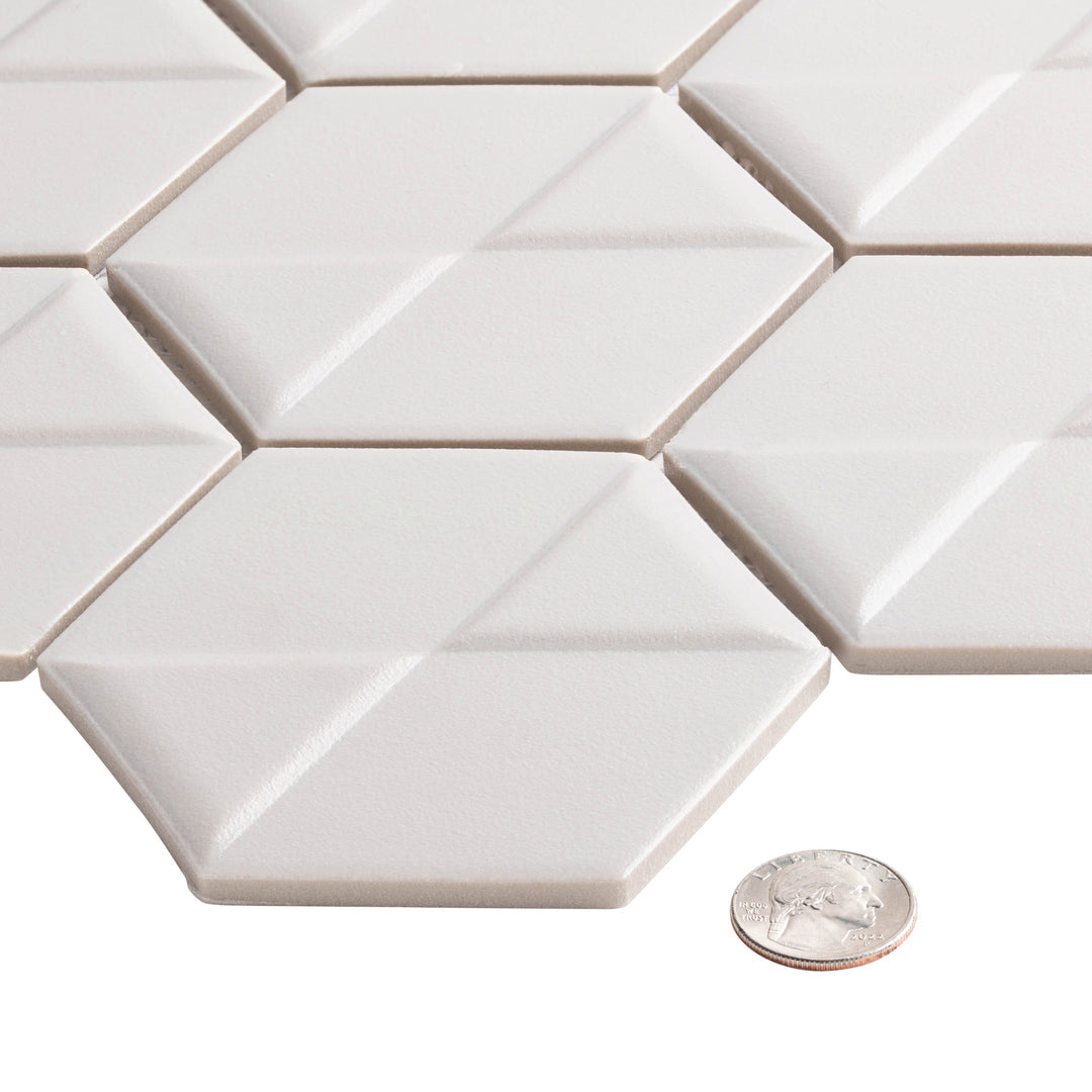 Bellagio - Nebula Collection Porcelain 3D Hex Mosaic - Dramon