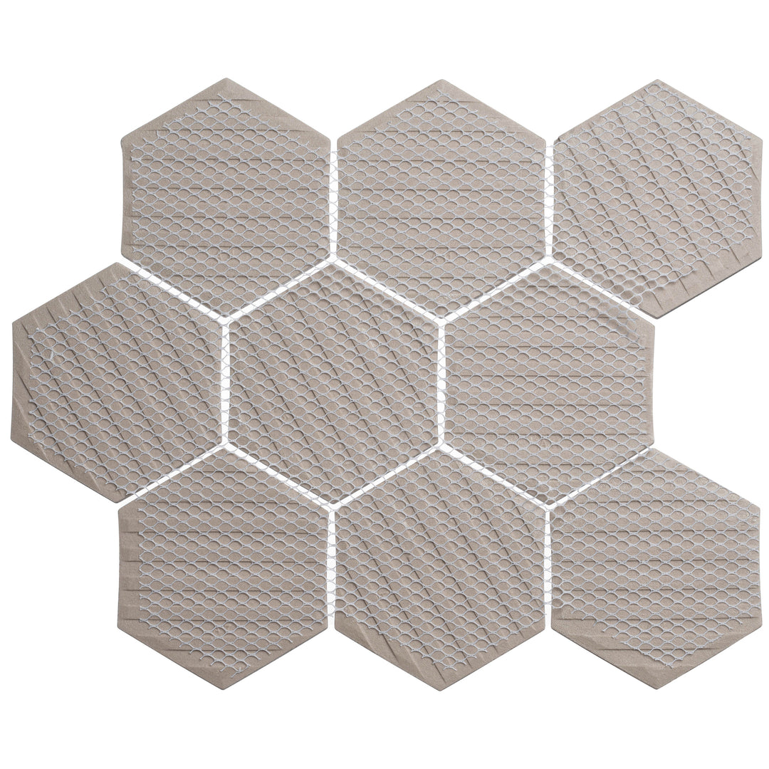 Bellagio - Nebula Collection Porcelain 3D Hex Mosaic - Vardian