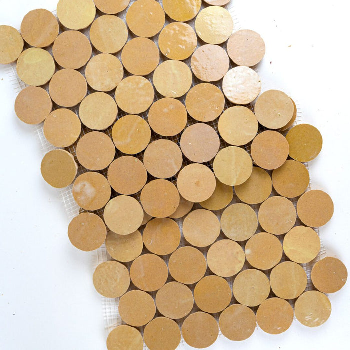 Lungarno - Zellige Bespoke - Circles Terracotta Mosaic - Nomad Sand v2