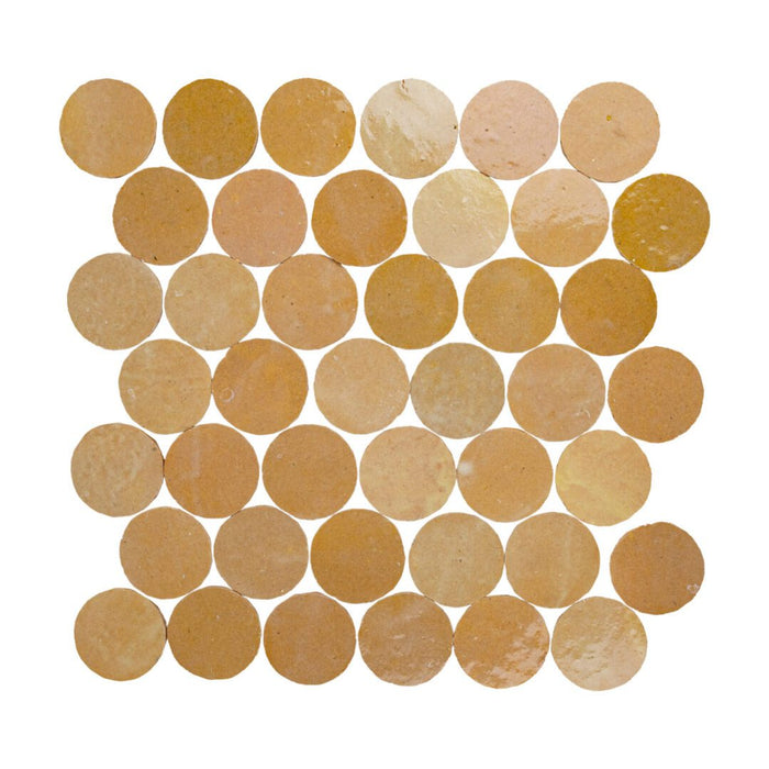 Lungarno - Zellige Bespoke - Circles Terracotta Mosaic - Nomad Sand