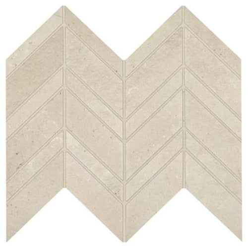 Marazzi - Modern Formation Porcelain Chevron Mosaic - Peak White
