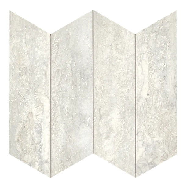 Arizona Tile - Invictus Vein Cut Chevron Matte Porcelain Mosaic - Pearl