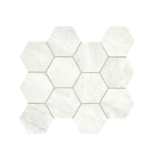 Arizona Tile - Invictus Vein Cut 4" Hex Matte Porcelain Mosaic - White