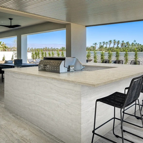 Arizona Tile - Invictus Vein Cut Series - 24" x 48" R11 Anti Slip Porcelain Tile - Pearl wall installation