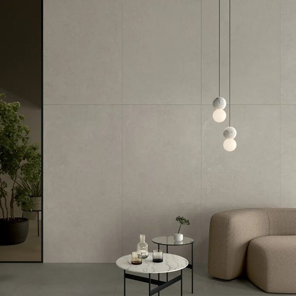Arizona Tile - Intense Series - 24" x 48" Rectified Porcelain Tile - Perle wall installation