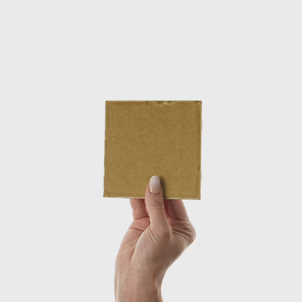 Daltile - Contempee Collection - 4 in. x 4 in. - Handcrafted Glossy Ceramic Wall Tile - Marigold Video