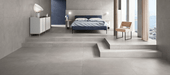 Happy Floors - Phase 24 in. x 24 in. Matte Porcelain Tile - Grey floor and wall installation