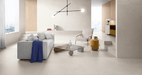 Happy Floors - Phase 12 in. x 24 in. Porcelain Deco Storm Tile - White wall installation