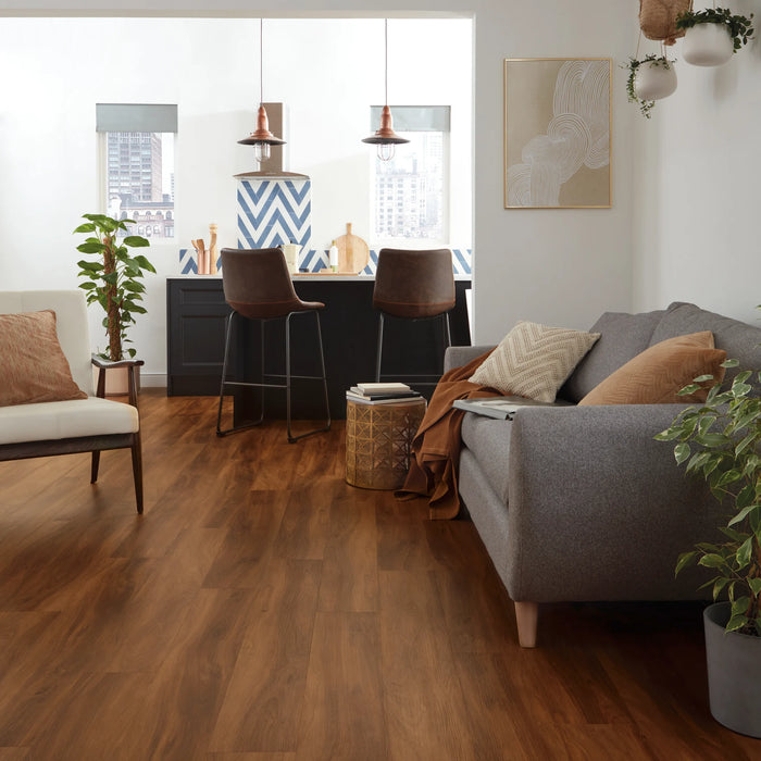 Karndean Korlok Reserve 48 in. x 7 in. Luxury Vinyl Tile - Marron Elm Room Scene