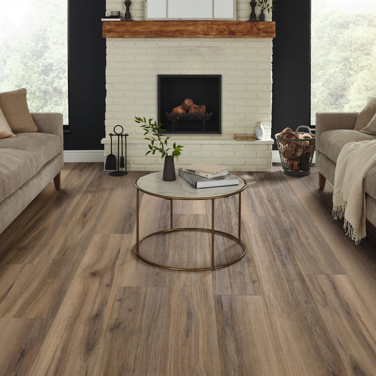 Karndean Korlok Reserve 48 in. x 7 in. Luxury Vinyl Tile - Smoked American Maple Installed