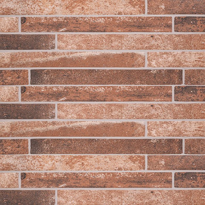 MSI - Brickstone 2 in. x 18 in. Porcelain Tile - Red Brick