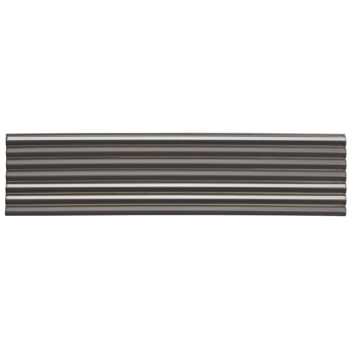 Emser Tile - Ribbella - 4" x 15" Glossy Porcelain Tile - Charcoal