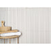 Emser Tile - Ribbella - 4" x 15" Glossy Porcelain Tile - White Installed