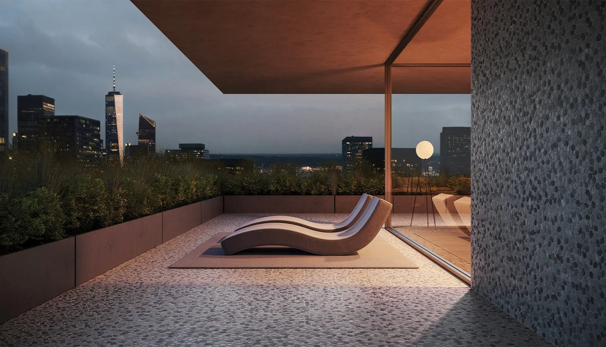 Anatolia - Cabana 12 in. x 12 in. Tumbled Stone Pebble Mosaic - Blend - River floor and wall installation