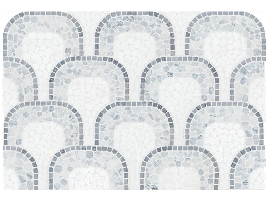 Anatolia - Cabana 8 in. x 15 in. Tumbled Stone Pebble Mosaic - Flow - River