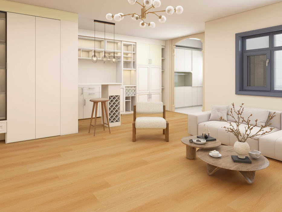 Lions Floor - BevelMark 9" x 72" SPC - Sculpted Notch floor installation
