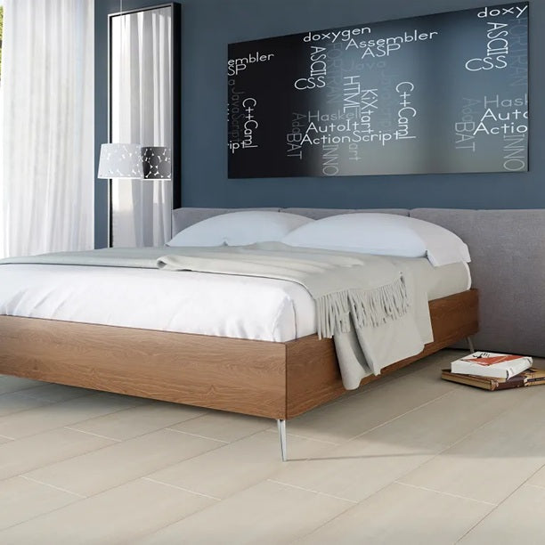 Arizona Tile - Shen Series - 12" x 24" Wood Look Porcelain Tile - White Shades floor installation