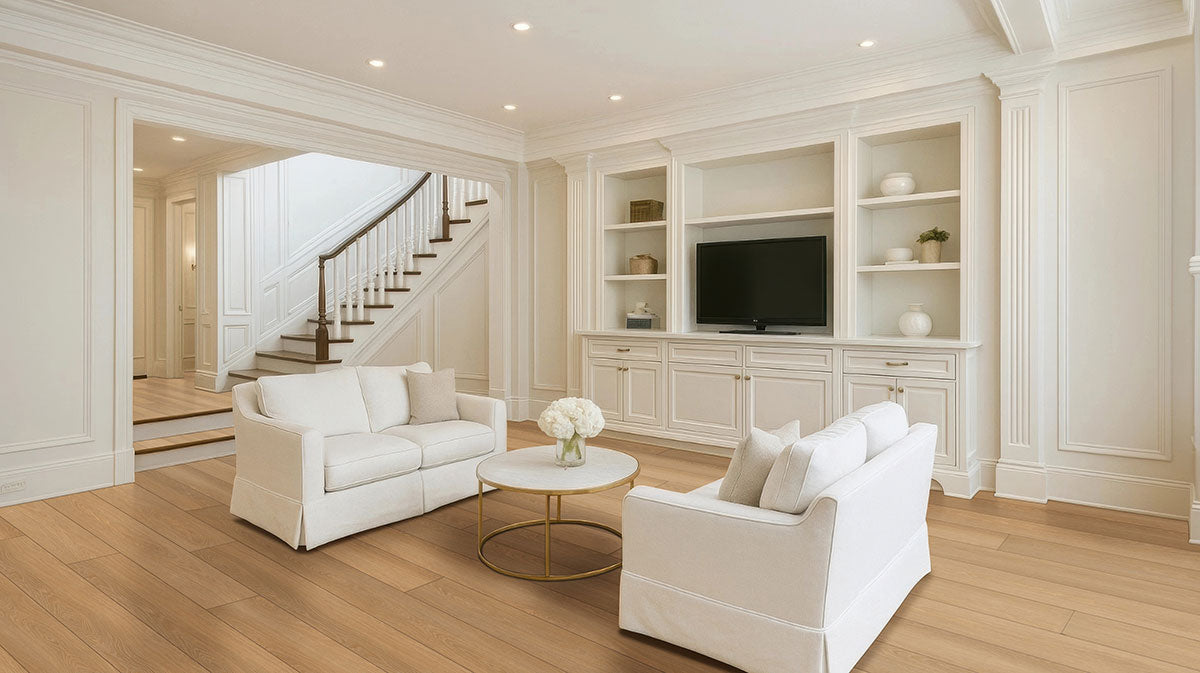 MSI - Shorecliffs Collection - 9 in. x 87 in. - Houston Trail floor installation