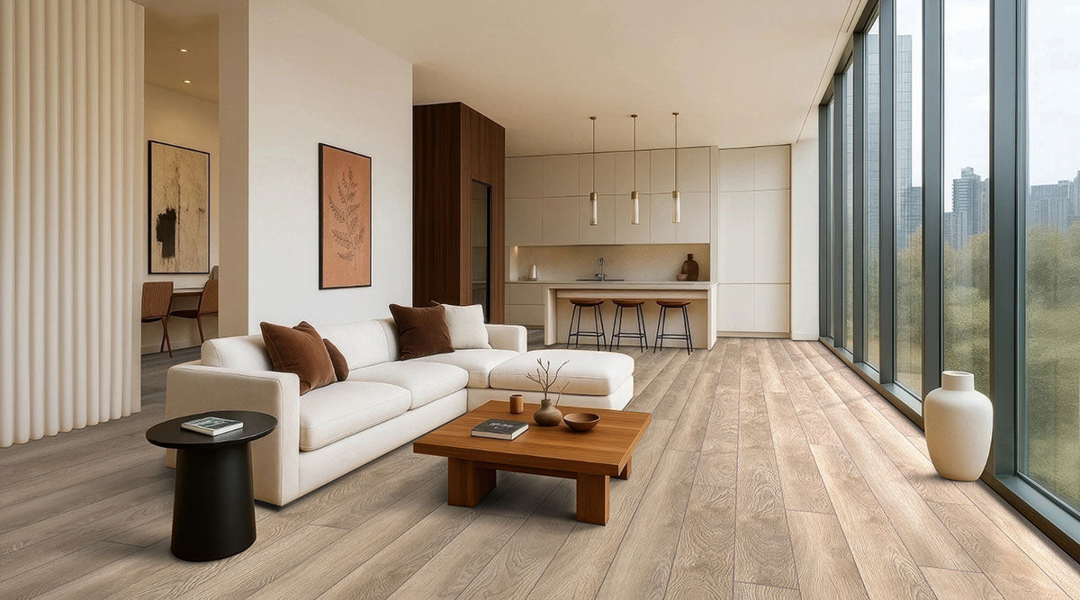 MSI - Shorecliffs Collection - 9 in. x 87 in. - Wixom Valley floor installation