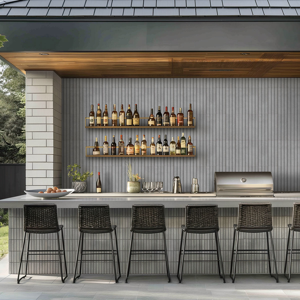 MSI - Sinfonia Hip Hop 6 in. x 16 in. Porcelain Tile - Ceniza Outdoor Install