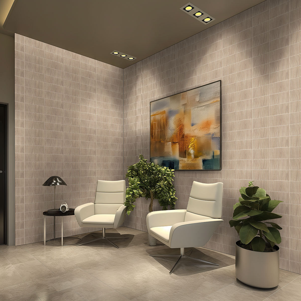 MSI - Sinfonia Piano 4.5 in. x 9 in. Porcelain Tile - Camel Wall Install