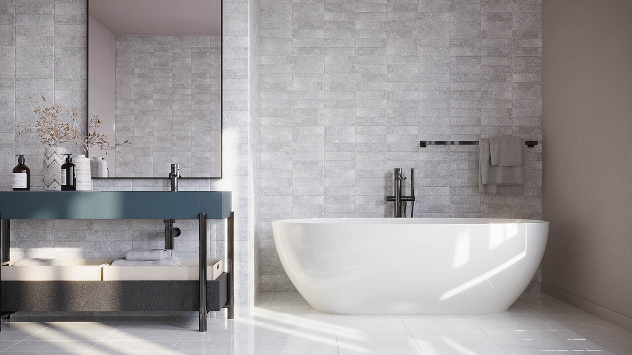 Bellagio - Sential Collection - 3" x 11" Ceramic Tile - Tundro wall installation