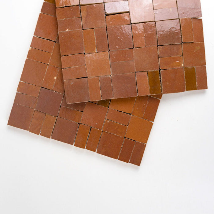 Lungarno - Zellige Bespoke - Crosshatch Terracotta Mosaic - Sundried Clay v2