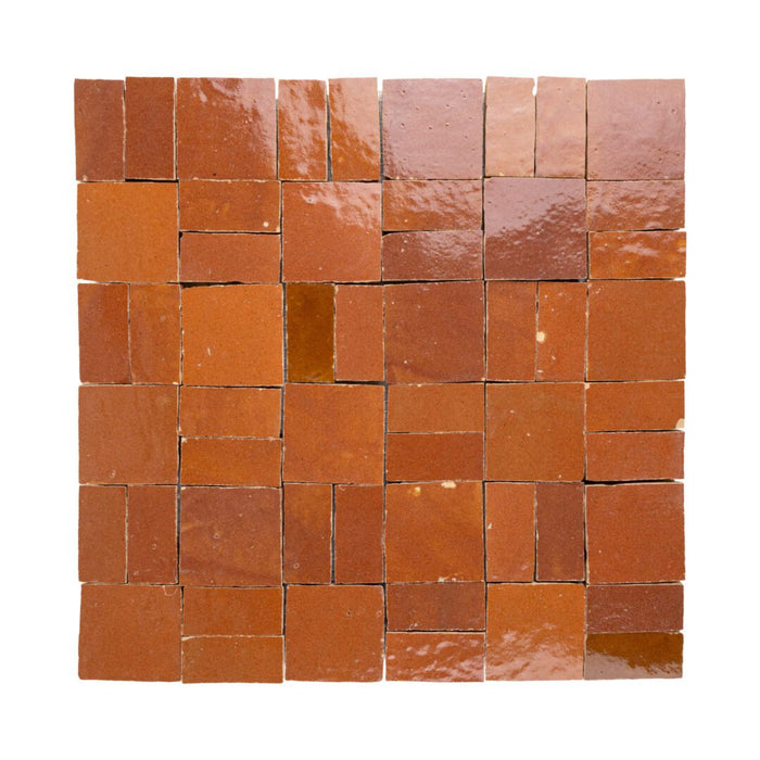 Lungarno - Zellige Bespoke - Crosshatch Terracotta Mosaic - Sundried Clay
