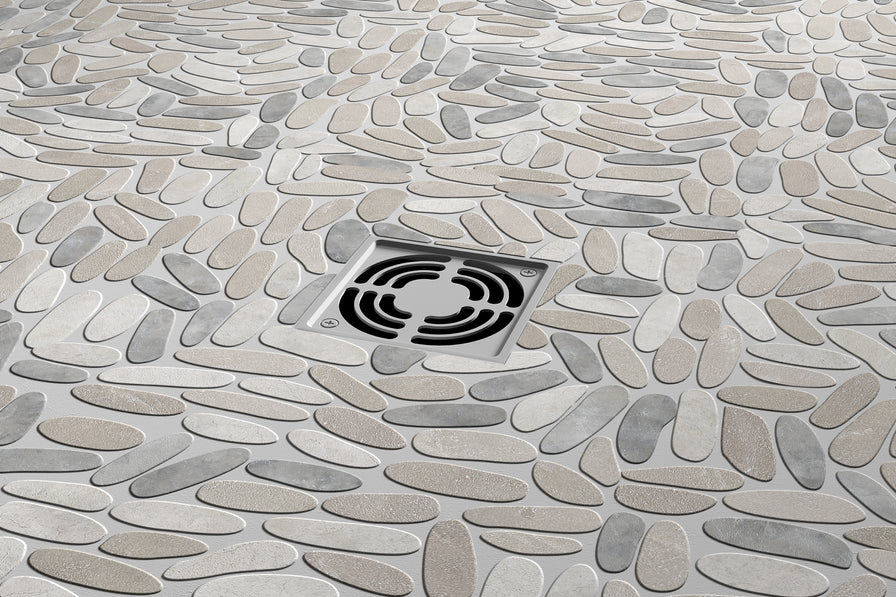 Emser Tile - Venetian Pebbles - 12" x 12" Stone Mosaic - Medici Installed