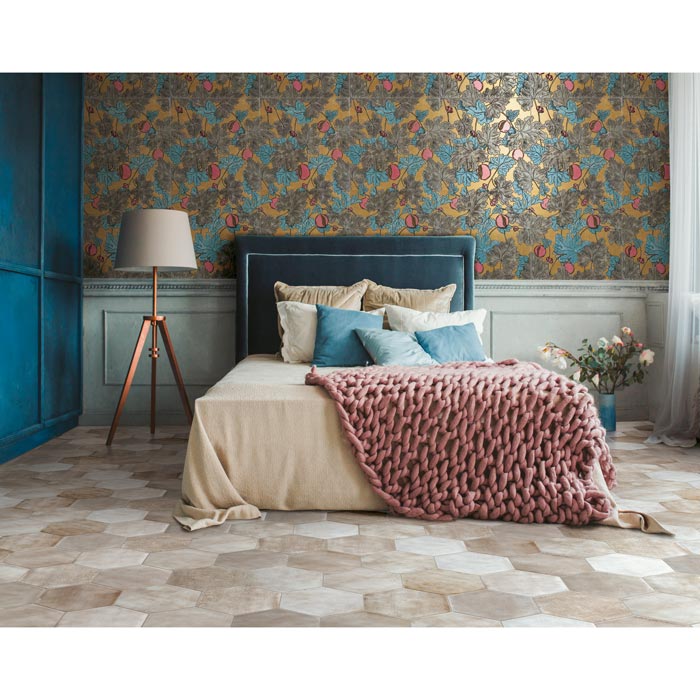 Tesoro - Fuoritono Collection - 9.25 in. x 10.75 in. Hexagon Porcelain Matte Tile - Beige Room scene