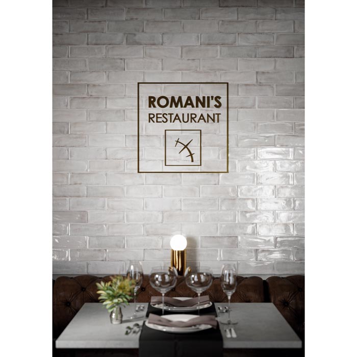 Tesoro - Fuoritono Collection - 4 in. x 12 in. Porcelain Glossy Tile - Bianco Room Scene 3