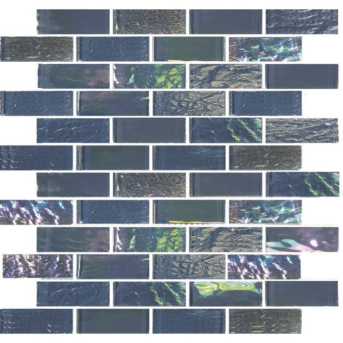 Tesoro - Nautical Series - 1 in. x 3 in. Glass Mosaic - Thunder Gray