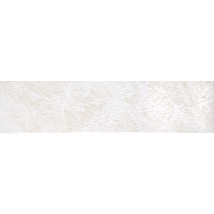 Tesoro - Roccia Collection - 6 in. x 24 in. Glossy Porcelain Tile - Ice White