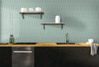 Tesoro - Marrow Collection - 3 in. x 12 in. Glossy Ceramic Wall Tile - Seafoam Installed