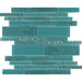 Tesoro - Treasure Series - 11.75 in. x 11.75 in. Glass Mosaic - Greenstone Linear