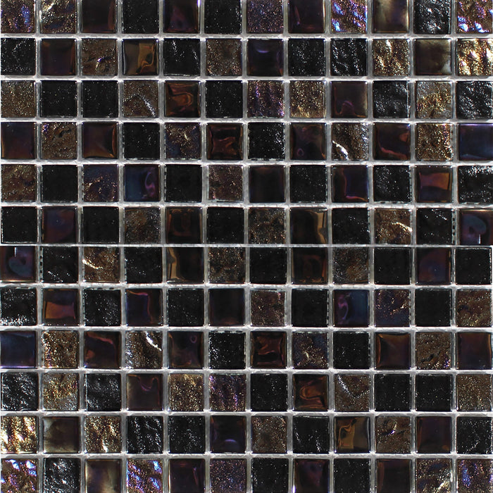 Tesoro - Treasure Series - 1 in. x 1 in. Glass Mosaic - Blackstone