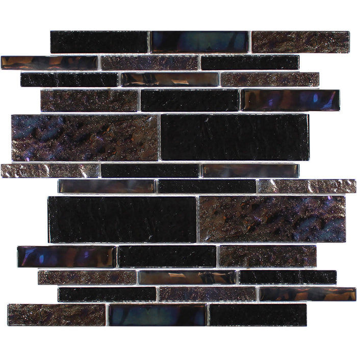Tesoro - Treasure Series - 11.75 in. x 11.75 in. Glass Mosaic - Blackstone Linear
