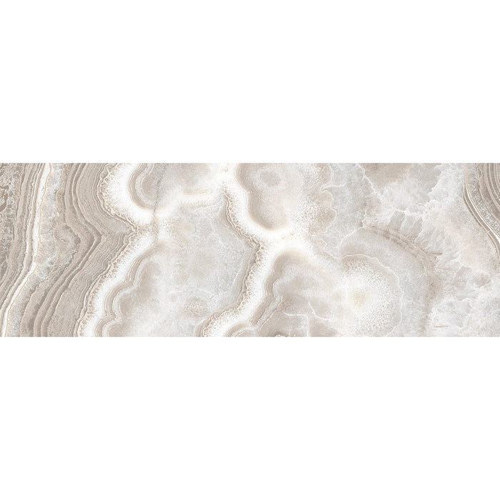 Tesoro - Agatha Collection - 12 in. x 36 in. Ceramic Wall Tile - Cream Glossy