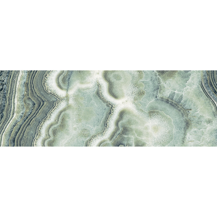 Tesoro - Agatha Collection - 12 in. x 36 in. Ceramic Wall Tile - Green Glossy