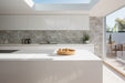 Tesoro - Agatha Collection - 4 in. x 24 in. Ceramic Wall Tile - Cream Glossy Room