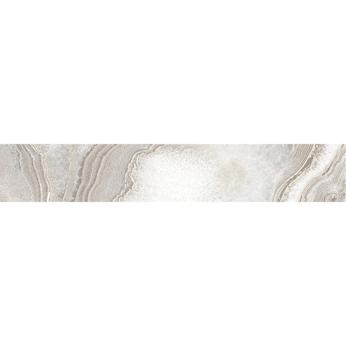 Tesoro - Agatha Collection - 4 in. x 24 in. Ceramic Wall Tile - Cream Glossy