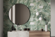 Tesoro - Agatha Collection - 4 in. x 24 in. Ceramic Wall Tile - Green Glossy Wall Install