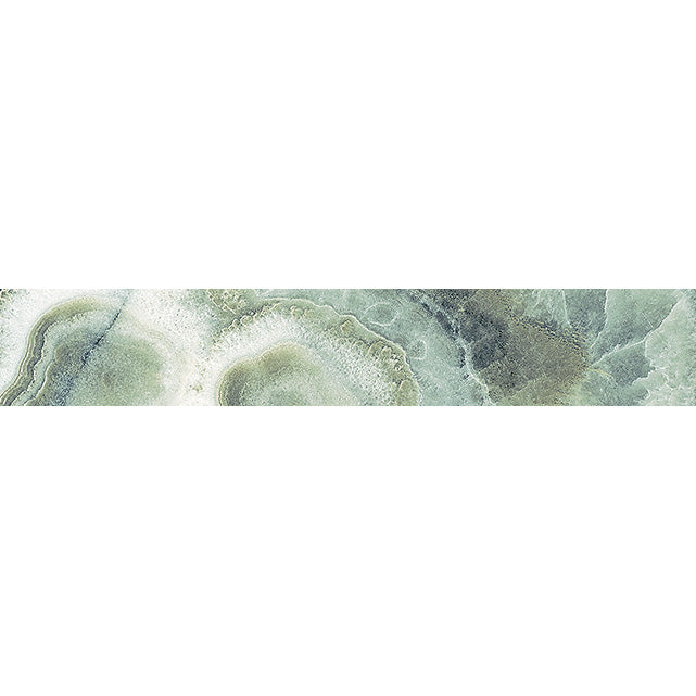 Tesoro - Agatha Collection - 4 in. x 24 in. Ceramic Wall Tile - Green Glossy